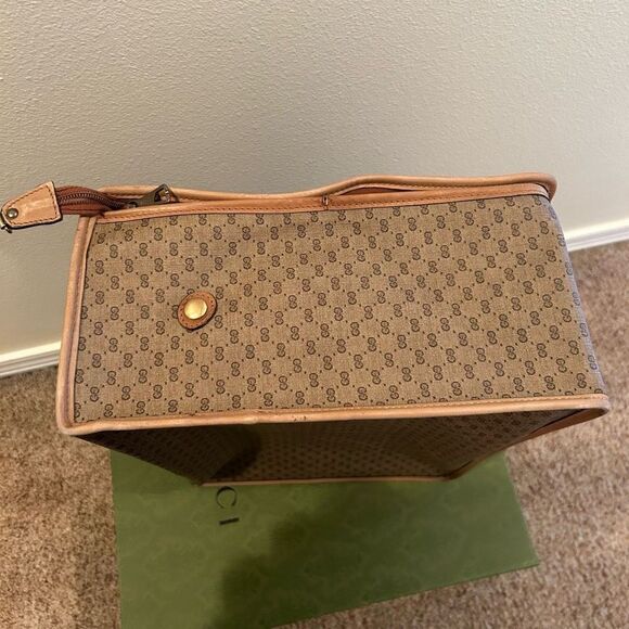 Gucci Vintage Micro GG Monogram Sherry Line Suitcase Luggage with free box - Picture 13 of 16